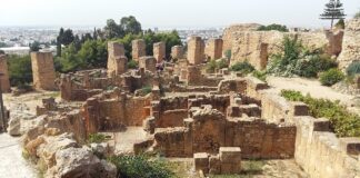 Le rovine della città di Cartagine, Tunisia